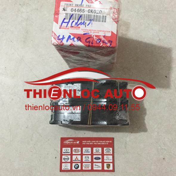 MÁ PHANH TRƯỚC TOYOTA FORTUNER 04465 0K020 MÁ PHANH TRƯỚC TOYOTA FORTUNER